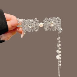 Kẹp Tóc Hoa Bạc Tua Rua Kiểu Dân Tộc - Kẹp Tóc Cổ Trang Sang Trọng Phối Hán Phục, Áo Dài 6