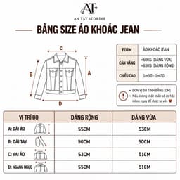 Áo Khoác Jean Boxy Nữ AN TÂY Form Hàn Đẹp Dễ Phối, 2 Dáng Áo Vừa - Rộng #8037-8039-8218 Màu Xanh Than Denim 8