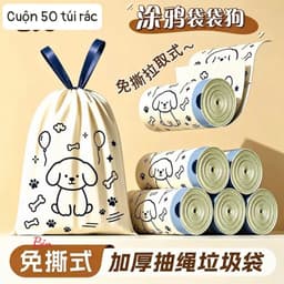 🗑️ TÚI RÁC CUỘN 50 TÚI – HÌNH CÚN SIÊU DỄ THƯƠNG 🐶💕 a1b5 1