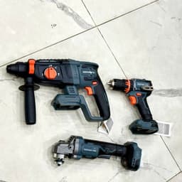 COMBO BÊ TÔNG – KHOAN – MÀI SENKYO DJD-032, ĐỘNG CƠ KHÔNG CHỔI THAN, ĐA NĂNG, CHÂN PIN PHỔ THÔNG M21 3