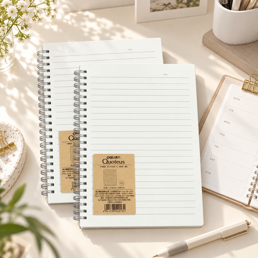 Sổ lò xo A5 gọn nhẹ — notebook bàn học văn phòng ghi chép mỗi ngày