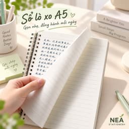 Sổ lò xo A5 gọn nhẹ — notebook bàn học văn phòng ghi chép mỗi ngày 3