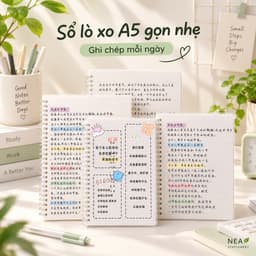 Sổ lò xo A5 gọn nhẹ — notebook bàn học văn phòng ghi chép mỗi ngày 4