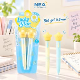 Bút gel 0.5mm sao xoắn có đèn — viết học bài ghi chú phong cách INS 3
