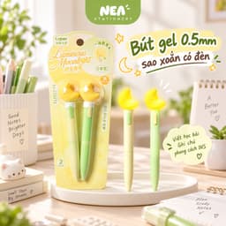 Bút gel 0.5mm sao xoắn có đèn — viết học bài ghi chú phong cách INS 8