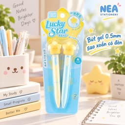 Bút gel 0.5mm sao xoắn có đèn — viết học bài ghi chú phong cách INS 6