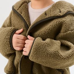 Áo khoác kid YODY áo ấm giả lông cừu có mũ ấm áp cho bé KCJA26F003 8