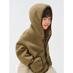 Áo khoác kid YODY áo ấm giả lông cừu có mũ ấm áp cho bé KCJA26F003 6