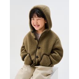 Áo khoác kid YODY áo ấm giả lông cừu có mũ ấm áp cho bé KCJA26F003 7