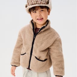 Áo Khoác Lông Kids Cổ Trụ YODY giả lông cừa mềm mịn, giữ ấm tốt KCJA26F004 2