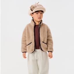 Áo Khoác Lông Kids Cổ Trụ YODY giả lông cừa mềm mịn, giữ ấm tốt KCJA26F004 3