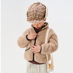 Áo Khoác Lông Kids Cổ Trụ YODY giả lông cừa mềm mịn, giữ ấm tốt KCJA26F004 4