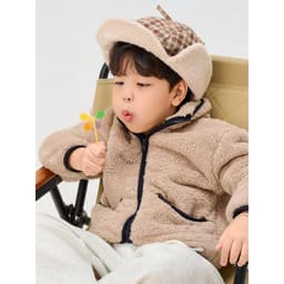 Áo Khoác Lông Kids Cổ Trụ YODY giả lông cừa mềm mịn, giữ ấm tốt KCJA26F004 8