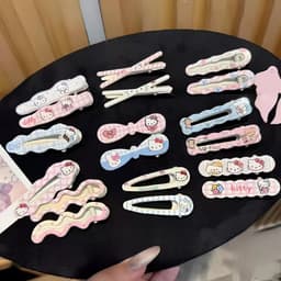 Set 18 Kẹp Tóc Tone Màu Pastel Họa Tiết Mèo Hoạt Hình Kẹo Ngọt Đáng Yêu T985 8