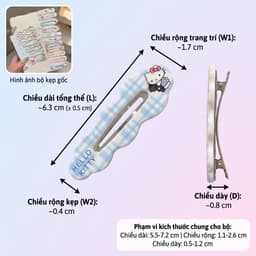 Set 18 Kẹp Tóc Tone Màu Pastel Họa Tiết Mèo Hoạt Hình Kẹo Ngọt Đáng Yêu T985 2