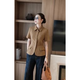 Áo Peplum Cổ Đức Khuy Titan Chất Chéo Thái MACI MCAABNA0418 Thời Trang Nữ Thiết Kế Độc Quyền 4