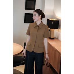 Áo Peplum Cổ Đức Khuy Titan Chất Chéo Thái MACI MCAABNA0418 Thời Trang Nữ Thiết Kế Độc Quyền 7