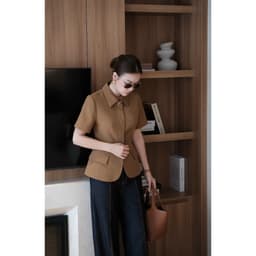 Áo Peplum Cổ Đức Khuy Titan Chất Chéo Thái MACI MCAABNA0418 Thời Trang Nữ Thiết Kế Độc Quyền 8