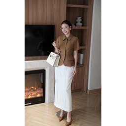 Áo Peplum Cổ Đức Khuy Titan Chất Chéo Thái MACI MCAABNA0418 Thời Trang Nữ Thiết Kế Độc Quyền 9