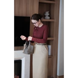 Áo Thun Tăm Dài Tay Cổ Tròn Khoen Vai Titan Màu Đỏ Rượu MACI MCAATDO0419 Thời Trang Nữ Thiết Kế 8