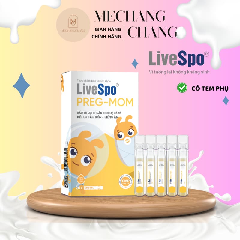 [T12/2027] Men vi sinh LIVESPO Preg -Mom bổ sung men vi sinh hỗ trợ giảm táo bón và biếng ăn