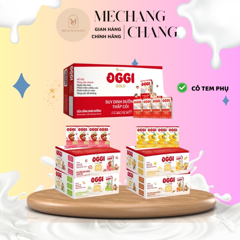 Sữa công thức Pha Sẵn Oggi Gold Pro trái cây Nhiều Vị hỗ trợ hấp thu, tiêu hóa - Hộp 110ml