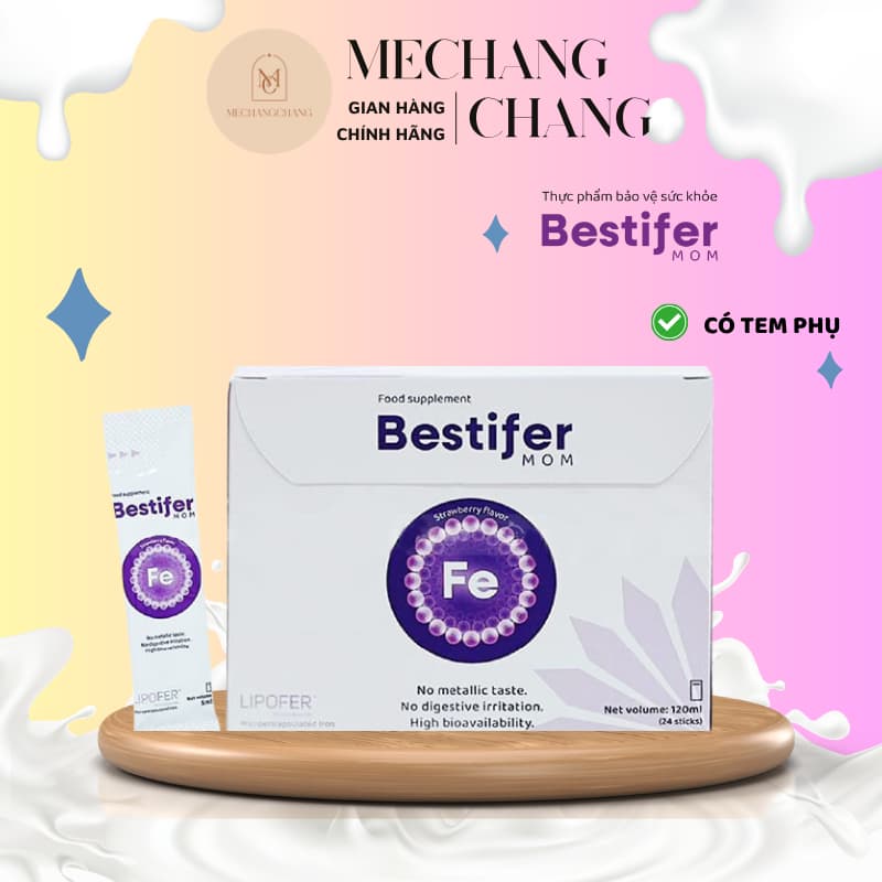 Bestifer Mom - Sắt Hướng Đích dạng viên và dạng bột Cho Mẹ Bầu, Sau Sinh Thiếu Sắt