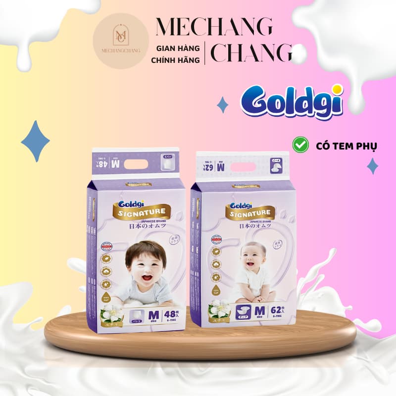[GIÁ CỰC TỐT - CHÍNH HÃNG] Tã bỉm Goldgi Singature Cao cấp Nhật Bản mềm, thấm hút tốt cho bé đủ size
