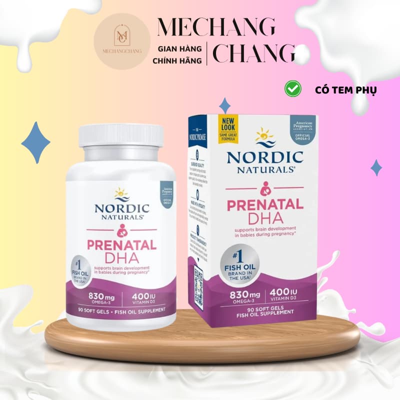 [HÀNG NHẬP KHẨU CÓ TEM] [DATE T5/29] Viên uống bổ sung DHA bầu Nordic Natural Prenatal cho mẹ bầu và sau sinh 90 viên