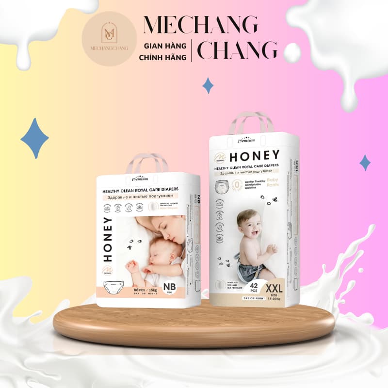 [GIẢ SIÊU TỐT - HÀNG CHÍNH HÃNG] Tã Bỉm Motaro Honey Premium tinh chất tơ tằm mỏng nhẹ đủ size từ NB - 4XL Cho Bé