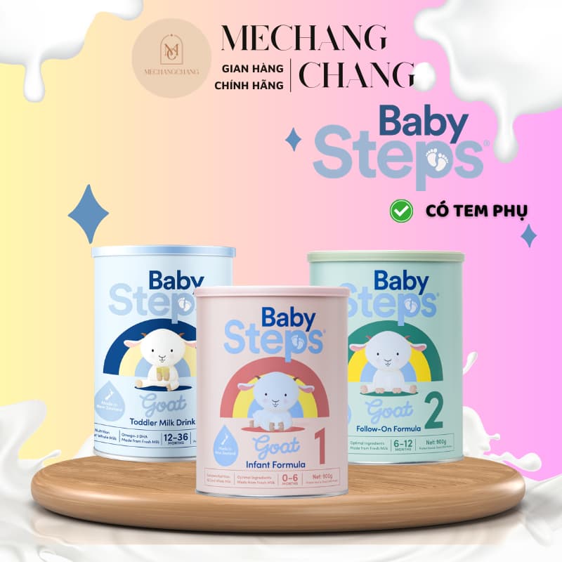 Sữa dê Baby Step đạm A2 hỗ trợ tiêu hoá tốt cho bé đủ số 1,2,3 cho bé