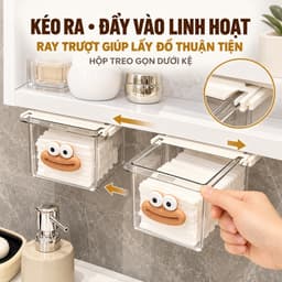 Hộp Đựng Tăm bông - Đựng bông tẩy trang gắn dưới gầm bàn kéo ra kéo vô dễ dàng tiện lợi home1511
 3