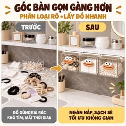 Hộp Đựng Tăm bông - Đựng bông tẩy trang gắn dưới gầm bàn kéo ra kéo vô dễ dàng tiện lợi home1511
 6