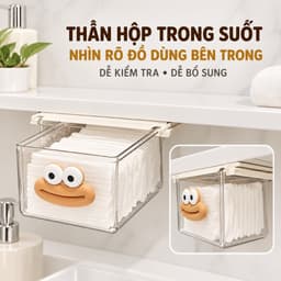 Hộp Đựng Tăm bông - Đựng bông tẩy trang gắn dưới gầm bàn kéo ra kéo vô dễ dàng tiện lợi home1511
 5