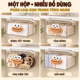 Hộp Đựng Tăm bông - Đựng bông tẩy trang gắn dưới gầm bàn kéo ra kéo vô dễ dàng tiện lợi home1511
 2