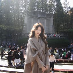 (CHIC SEOUL) Áo khoác khăn len dạ đai cài 3 màu nâu đậm/nâu xám/trắng phong cách Nertro HQ (ảnh thật là 2 ảnh cuối) 9