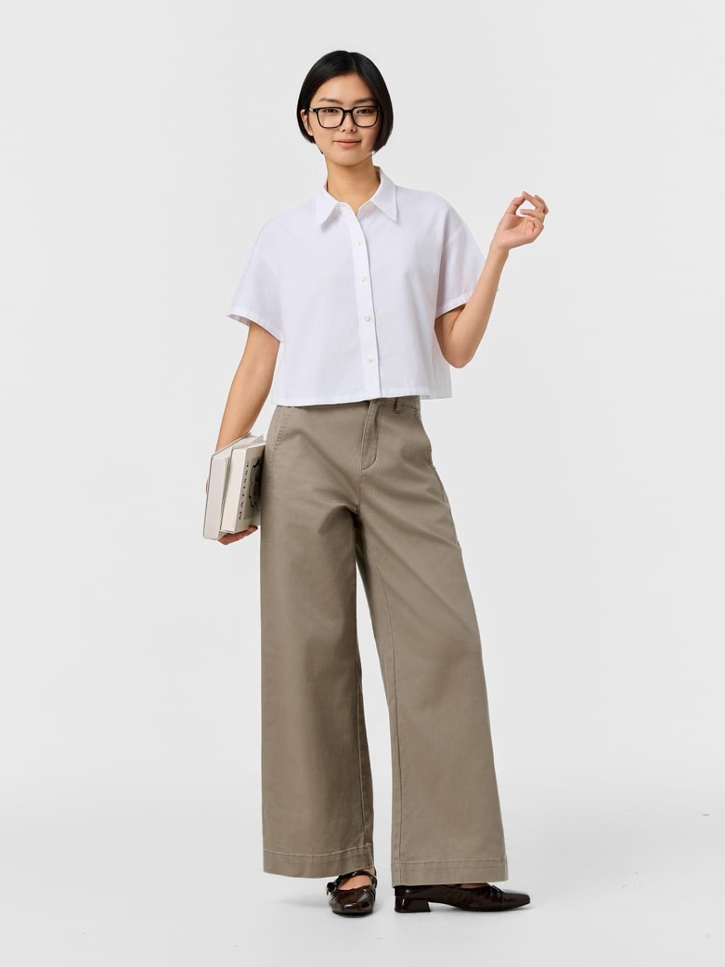 Quần Khaki Nữ Wide Leg Ly Chéo TRA WCCH26A007