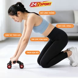 Con lăn tập cơ bụng gym yoga Con lăn tập cơ bụng 4 bánh tại nhà 4
