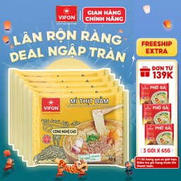[Combo Halloween] Set 5 Gói Mì Tươi Bò Xốt Vang/Thịt Bằm/Tôm Chua Cay VIFON - Sợi Dai Ngon, 70g/Gói 2