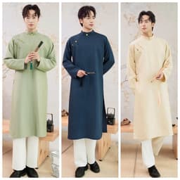 Áo Dài Nam Vân Phong 4 màu - chất liệu tafta đũi cao cấp - đứng dáng - nam tính - đủ size 1