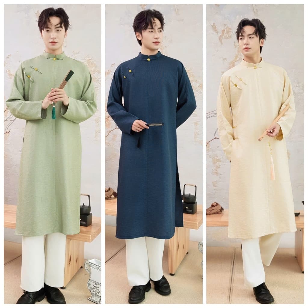 Áo Dài Nam Vân Phong 4 màu - chất liệu tafta đũi cao cấp - đứng dáng - nam tính - đủ size
