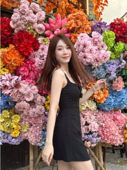 [LYNLUX] Đầm Đen Dáng A Phối Nơ Ngực Ngọt Ngào, Váy Hai Dây Ôm Body Tôn Dáng Chất Thun Dày Dặn Co Giãn Cao Cấp 5