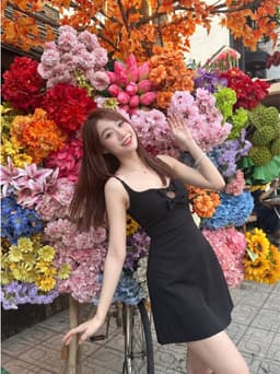 [LYNLUX] Đầm Đen Dáng A Phối Nơ Ngực Ngọt Ngào, Váy Hai Dây Ôm Body Tôn Dáng Chất Thun Dày Dặn Co Giãn Cao Cấp 7