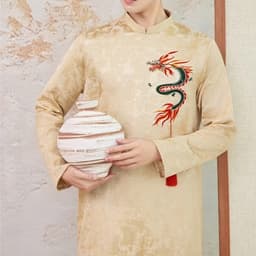 Áo dài Nam Đình Long 3 màu - chất liệu gấm xà cừ dày dặn - mềm mại lên form cực đỉnh - tà dài 110cm 7