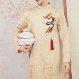 Áo dài Nam Đình Long 3 màu - chất liệu gấm xà cừ dày dặn - mềm mại lên form cực đỉnh - tà dài 110cm 6