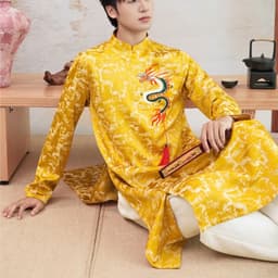 Áo dài Nam Đình Long 3 màu - chất liệu gấm xà cừ dày dặn - mềm mại lên form cực đỉnh - tà dài 110cm 5