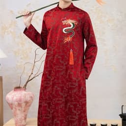 Áo dài Nam Đình Long 3 màu - chất liệu gấm xà cừ dày dặn - mềm mại lên form cực đỉnh - tà dài 110cm 9
