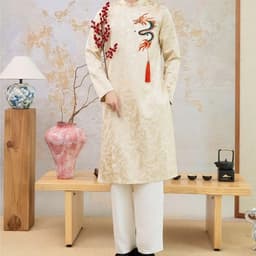 Áo dài Nam Đình Long 3 màu - chất liệu gấm xà cừ dày dặn - mềm mại lên form cực đỉnh - tà dài 110cm 4