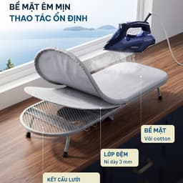Cầu Là Để Bàn Gấp Gọn GKÖCH Germany HWIB.1335DF-13, 33x89cm Có Khay Để Bàn Là, Móc Treo Tiện Dụng 6