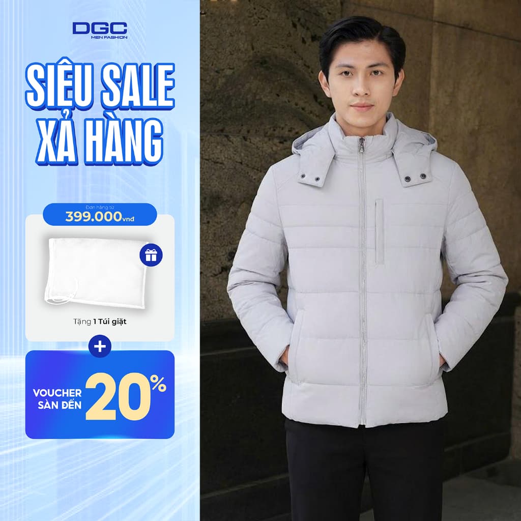 Áo phao nam 3 lớp DGC vải gió với tính năng chống thấm nước - WAJKBA11M
